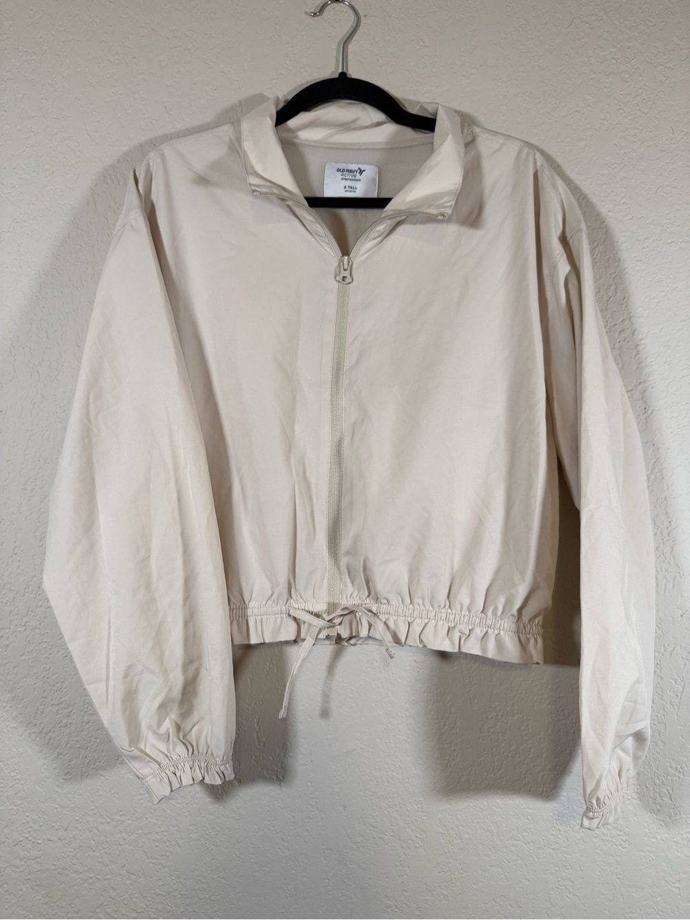 Old Navy Active Stretchtech Women's Cream Zip Front Windbreaker Jacket Small